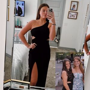 Lulus Black One Shoulder Formal Dress
